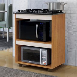 Balcão para Cooktop 5 Bocas Turim Kaiki Móveis Nature/off White - 1