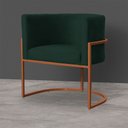 Ver imagem 2 de Poltrona Decorativa Luana Base Bronze Veludo Verde - Montanaris Decor Md Montanaris Decor