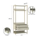 Ver imagem 5 de Guarda Roupa Closet Modulado Industrial Quarto Solteiro Olivar Aberto 178cm - Off White