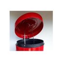 Ver imagem 2 de Lixeira Vermelha Inox Cesto Lixo Removivel com Pedal Aco Inoxidavel Decorativa Redonda Premium