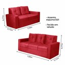 Ver imagem 4 de Conjunto de Sofá 2 e 3 Lugares 1051 Maceio Mamflex Veludo Vermelho