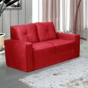 Ver imagem 2 de Conjunto de Sofá 2 e 3 Lugares 1051 Maceio Mamflex Veludo Vermelho