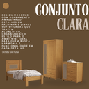Ver imagem 4 de Quarto de Solteiro Clara Cama Cômoda e Guarda Roupa de Mdf Designer Rattan