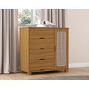 Ver imagem 3 de Quarto de Solteiro Clara Cama Cômoda e Guarda Roupa de Mdf Designer Rattan