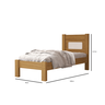 Quarto de Solteiro Clara Cama Cômoda e Guarda Roupa de Mdf Designer Rattan - 10
