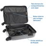 Kit 2 Malas de Viagem de Bordo Carry On Cinza Fibra ABS 20" e 18" - 3