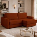 Ver imagem 2 de Sofá Sala de Estar Nilo Retratil Manual Bipartido 210cm 3 Lugares Linho Terracota m1 - Monari Design