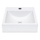 Ver imagem 1 de Cuba Quadrada Sobrepor Apoio Banheiro Lavabo Gabinete 30x32 Branco