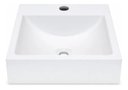Ver imagem 1 de Cuba Quadrada Sobrepor Apoio Banheiro Lavabo Gabinete 30x32 Branco