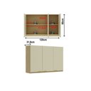 Ver imagem 4 de Armário Aéreo Cozinha 120 Cm Nanda 3 Portas Nature/arenas - Tecno Mobili