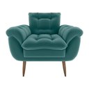 Ver imagem 2 de Poltrona Decorativa Confortável Pés em Madeira Maciça Xangai Veludo Verde Menta Matrix Veludo