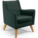 Ver imagem 1 de Poltrona Decorativa com Pés de Madeira Taroba D02 Linho Verde C-117 - Lyam Decor