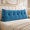Ver imagem 1 de Almofada Encosto Triangular Cama Leitura Cabeceira Suede