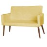 Sofá 2 Lugares Namoradeira Pés Palito Suede Oferta King Lar:Amarelo - 1