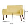 Sofá 2 Lugares Namoradeira Pés Palito Suede Oferta King Lar:Amarelo - 2