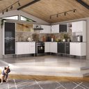 Ver imagem 7 de Armário de Cozinha Completa Modulada 11 Pçs Siena Multimóveis Mp2241 Branco-preto Branco-preto