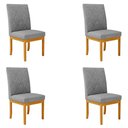 Ver imagem 1 de Kit 4 Cadeiras de Sala de Jantar Estofadas Gomes Madeira Maciça Linho Cinza G78 - Gran Belo Cadeira 