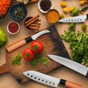 Ver imagem 7 de Faca Santoku Alveolar Japan Lâmina Aço Inox Profissional