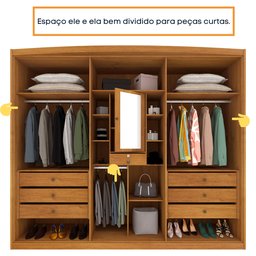 Guarda Roupa Casal 6 Portas 7 Gavetas Madrid 275cm   - 7