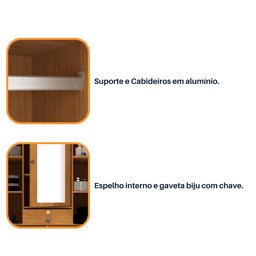 Guarda Roupa Casal 6 Portas 7 Gavetas Madrid 275cm   - 12