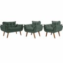 Ver imagem 1 de Conjunto Poltronas Opalla Pés Madeira D Salla Verde