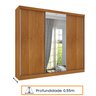 Guarda Roupa Casal com Espelho 3 Portas 6 Gavetas 270cm Milão  Flex  - 8