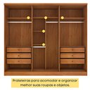 Ver imagem 5 de Guarda Roupa Casal com Espelho 3 Portas 6 Gavetas 270cm Milão  Flex 