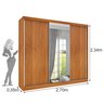 Guarda Roupa Casal com Espelho 3 Portas 6 Gavetas 270cm Milão  Flex  - 16