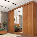 Ver imagem 2 de Guarda Roupa Casal com Espelho 3 Portas 6 Gavetas 270cm Milão  Flex 