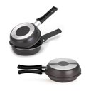 Ver imagem 3 de Frigideira Hamburgueira Omeleteira Antiaderente 14cm Preta
