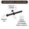 Varão de Cortina 2 Metros 19mm Suporte Kit Completo - 7