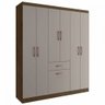 Guarda-roupa Casal Marbella 6 Portas 2 Gavetas Coffee Fumê - Doripel - 2