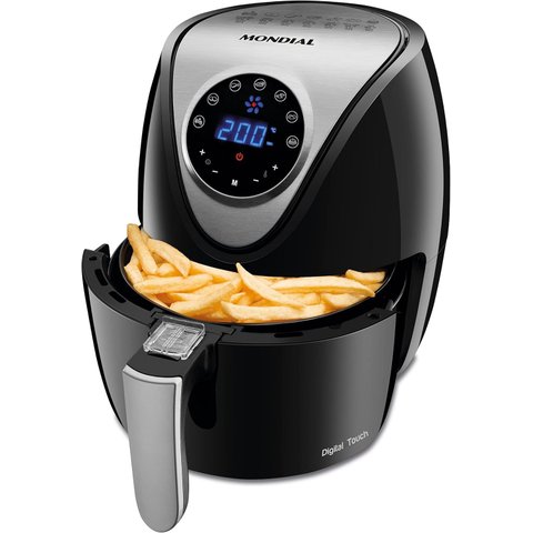 Fritadeira sem Óleo Air Fryer Digital 3,5l Mondial Preto/inox 1500w Af-30-di 220v