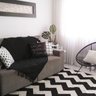 Manta Xale para sofá e cama 1,50x2,20m PRETO tear artesanal decorativa protetora - 1