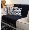 Manta Xale para sofá e cama 1,50x2,20m PRETO tear artesanal decorativa protetora - 5