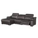 Ver imagem 1 de Sofá Andreas Reclinável 2 Lugares + Chaise Fixo Couro Preto 283cm - 69586