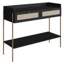 Ver imagem 1 de Aparador para Sala 2 Gavetas Pé Metal Arlo A10 Nero/dourado - Mpozenato