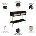 Ver imagem 3 de Aparador para Sala 2 Gavetas Pé Metal Arlo A10 Nero/dourado - Mpozenato