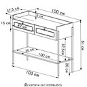 Ver imagem 4 de Aparador para Sala 2 Gavetas Pé Metal Arlo A10 Nero/dourado - Mpozenato
