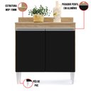 Ver imagem 5 de Balcão de Cozinha Lavanderia com Tampo 02 Portas Sara 80 cm - D’Rossi Castanho e Preto