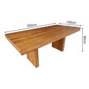 Ver imagem 3 de Mesa de Jantar Retangular Moderna Madeira Maciça Rústica 2,5m em U Pé Recuado