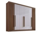 Ver imagem 1 de Guarda Roupa Casal 6 Portas Ripado 7 Gavetas sem Pés Athos - D Doro Castanho/Off White/Ripado