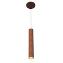 Ver imagem 1 de Pendente Tubo Cilindro 30cm 1xGU10 Em Madeira - Imbuia
