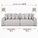 Ver imagem 4 de Sofá Retrátil 6 Lugares Linho Armani 2,90 Mts Cinza Claro