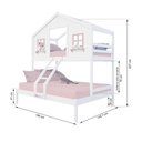 Ver imagem 3 de Beliche Casal/ Solteiro Casinha Dos Sonhos Madeira Maciça Branco/ Rosa Housin