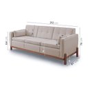 Ver imagem 3 de Sofá 3 Lugares Linho Bege Tiê 212cm CabeCasa MadeiraOriginals