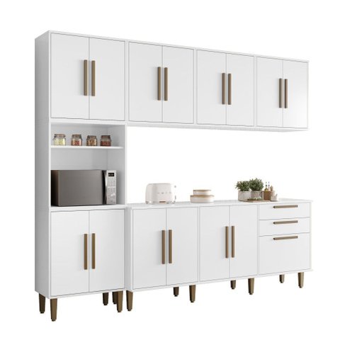 Cozinha com 15 Portas com Torre Quente Lorena:branco