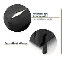 Sofá 3 Lugares 212cm em Linho Tiê CabeCasa MadeiraMadeira - 4