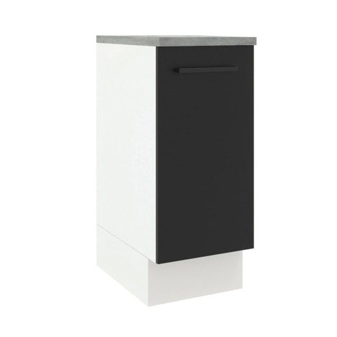 Balcão Madesa Agata 84 x 35cm com 1 Porta Branco e Preto