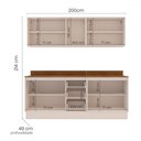 Ver imagem 4 de Cozinha Completa Koya 9 Portas 3 Gavetas Creme - Politorno